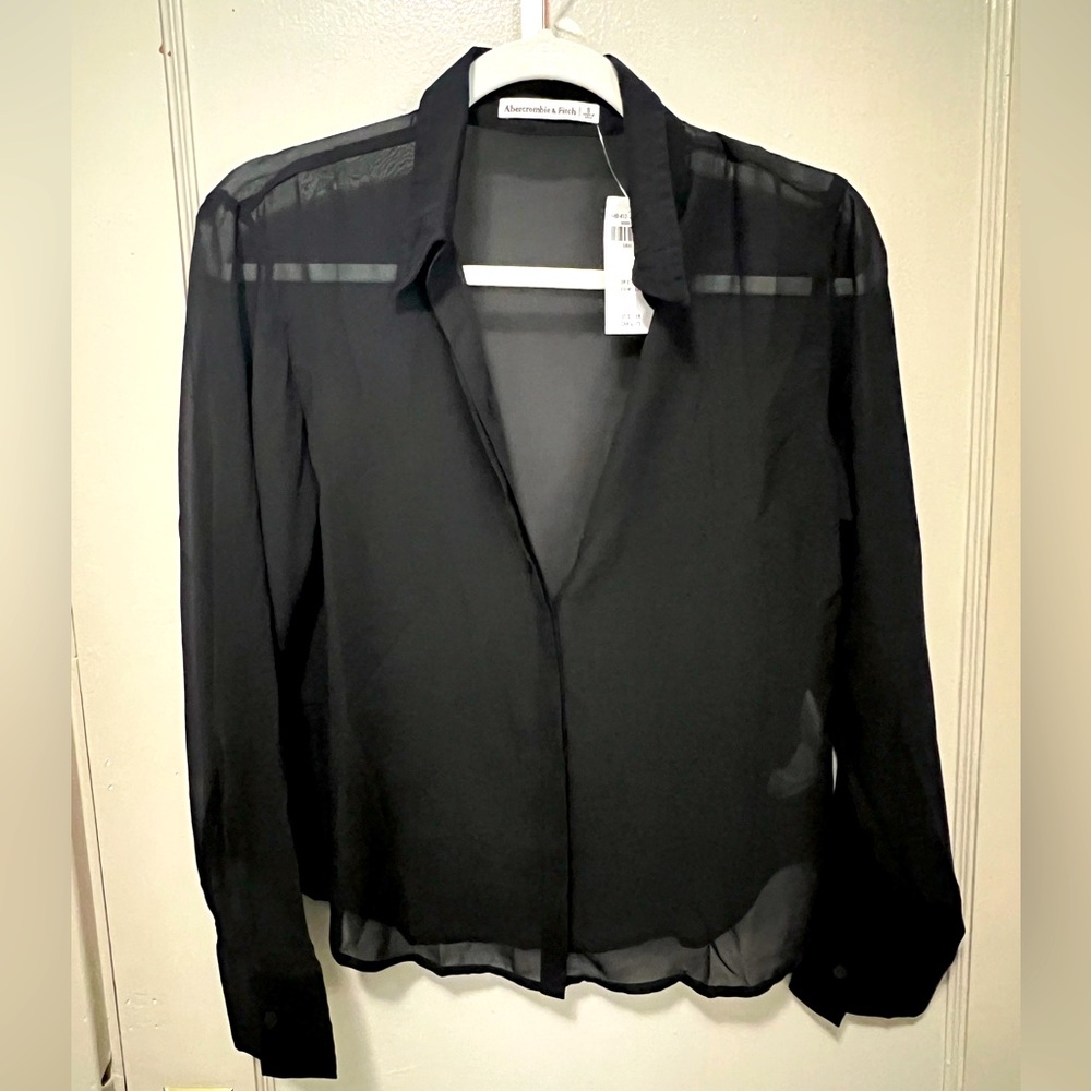Black sheer Abercrombie blouse